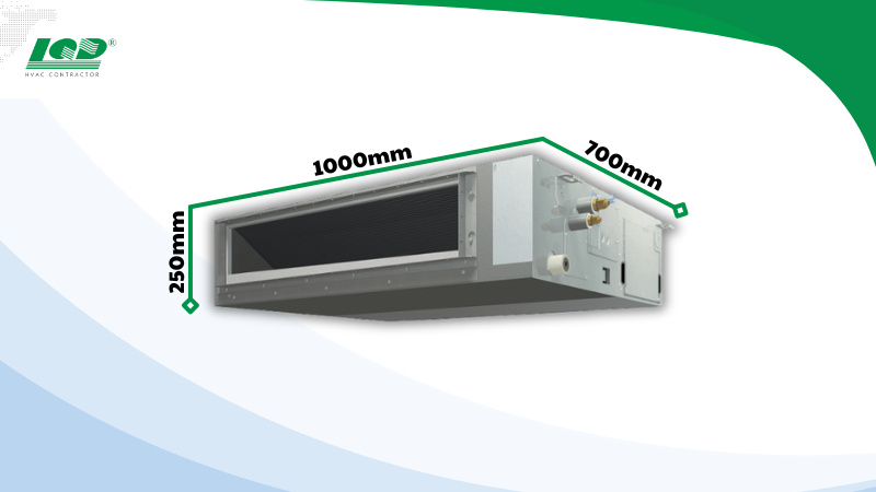 Kích Thước Điều Hòa Âm Trần Nối Ống Gió Chi Tiết