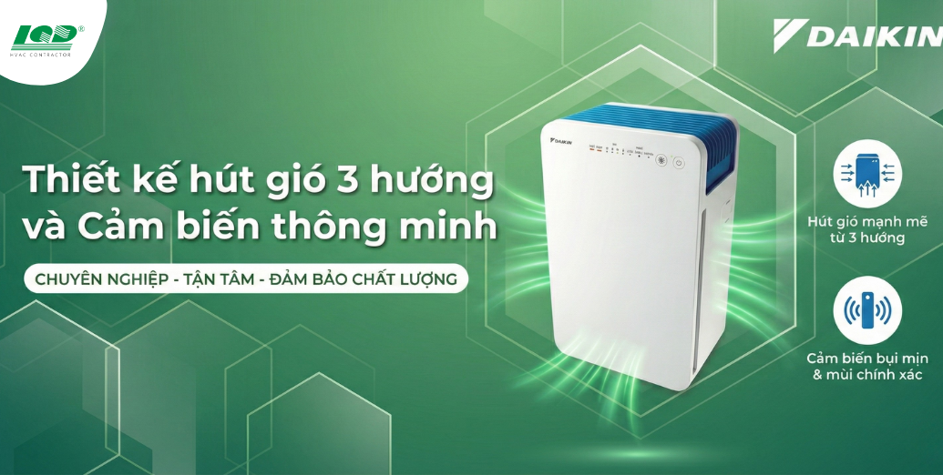 Thiết kế hút gió 3 hướng và Cảm biến thông minh