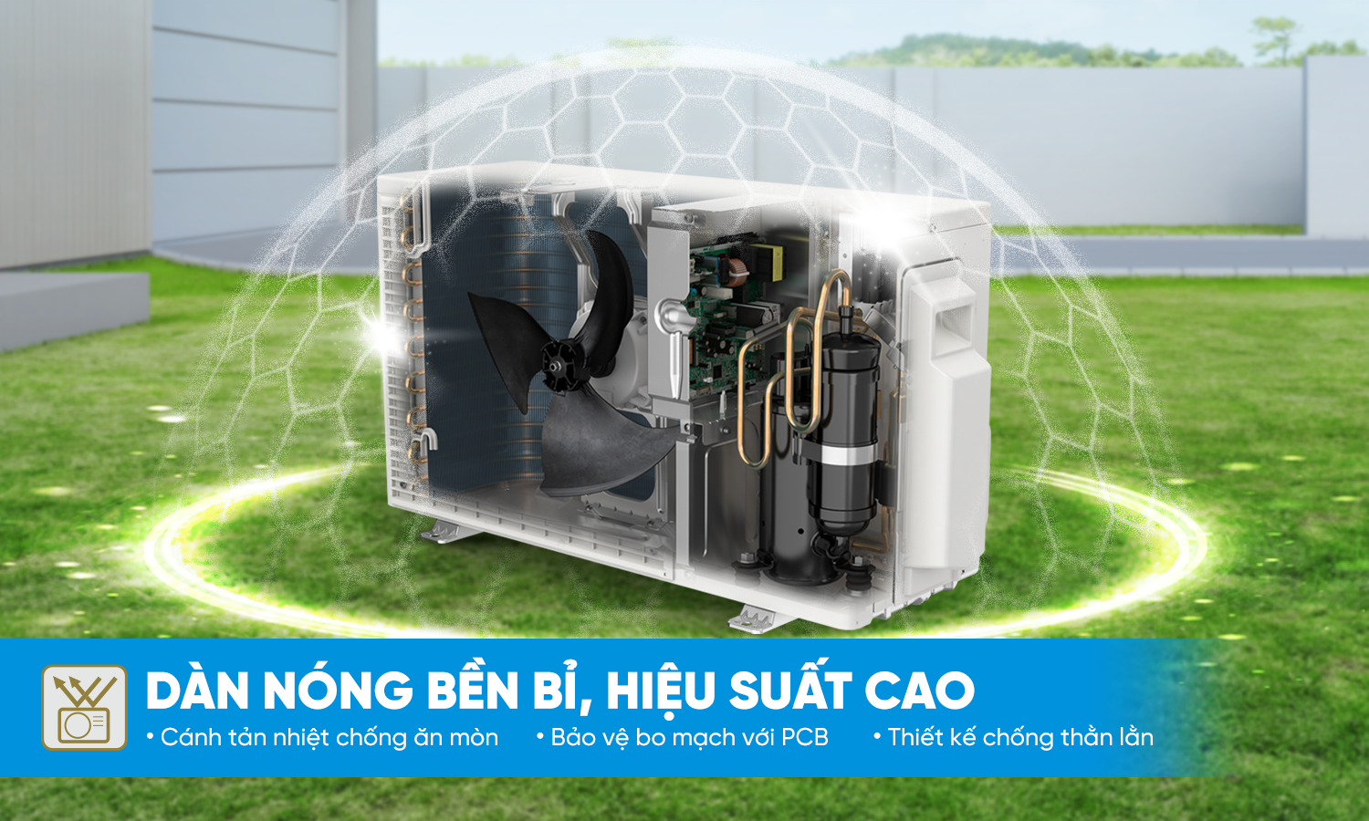 Điều hòa treo tường dàn nóng bền bỉ
