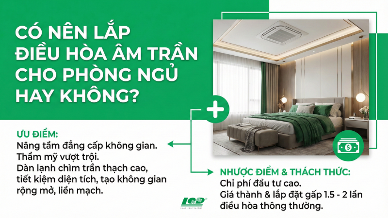 Phân tích Có nên lắp điều hòa âm trần cho phòng ngủ hay không