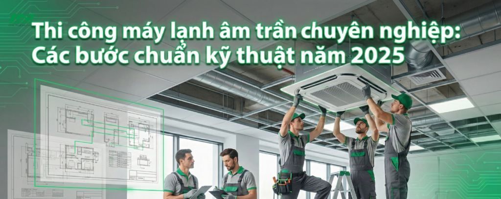 Thi công máy lạnh âm trần chuyên nghiệp Các bước chuẩn kỹ thuật năm 2025
