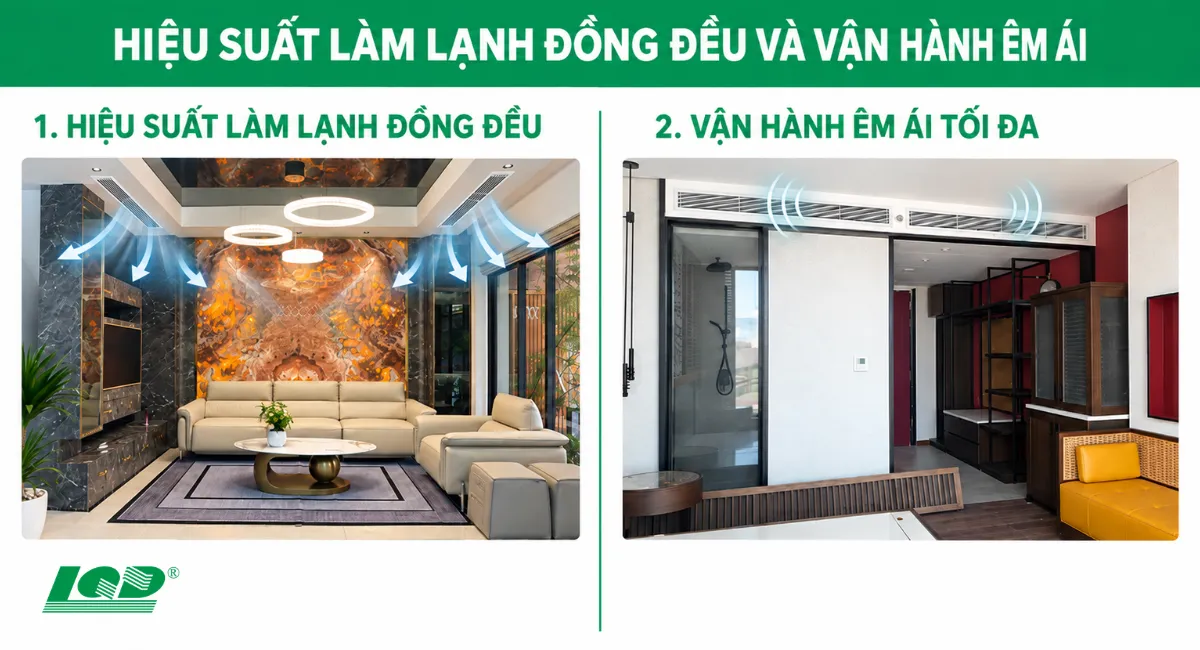 Hiệu suất làm lạnh đồng đều và vận hành yên tĩnh