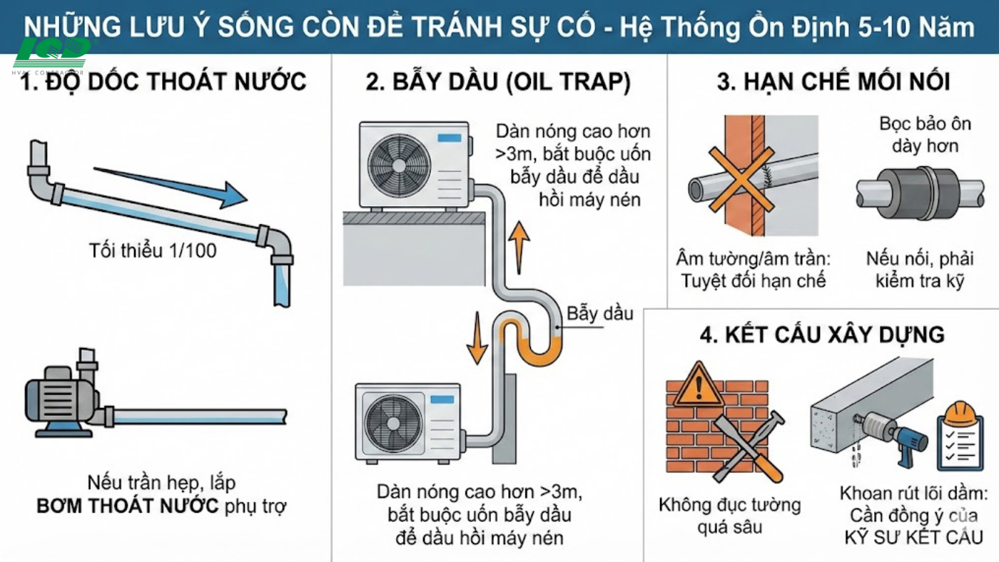 Những lưu ý khi đi ống đồng máy lạnh