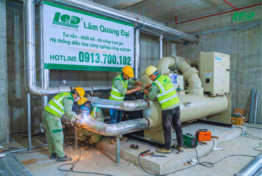Thi công hệ thống điều hòa công nghiệp công suất lớn