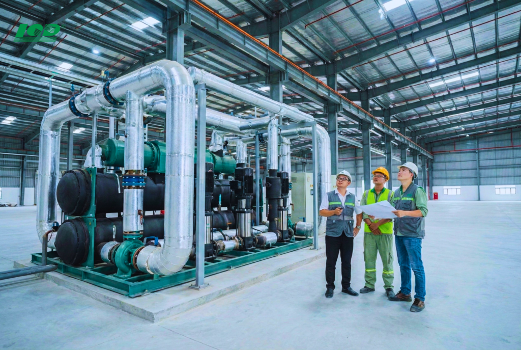 Tổng thể hệ thống chiller nhà xưởng