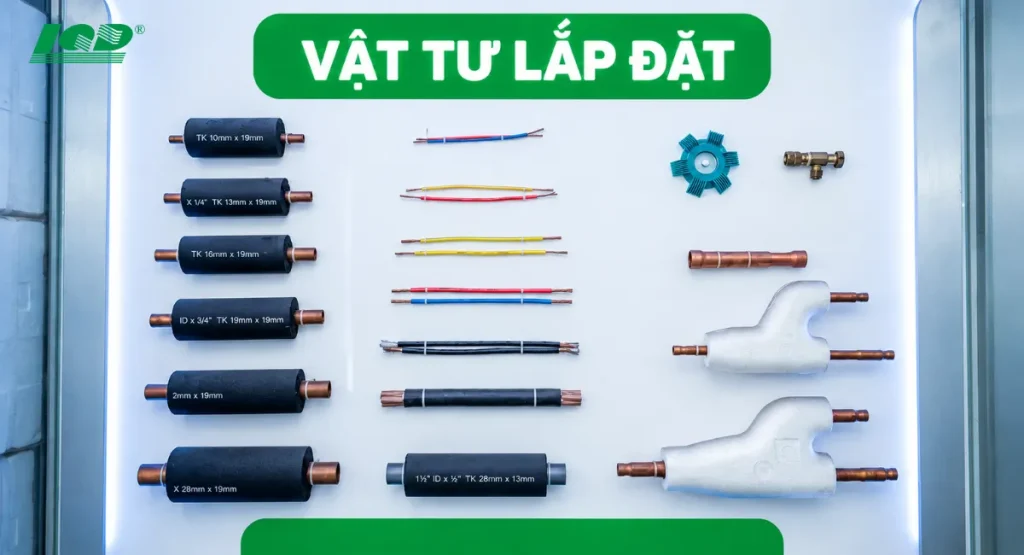 Vật tư thi công tại điện lạnh Lâm Quang Đại
