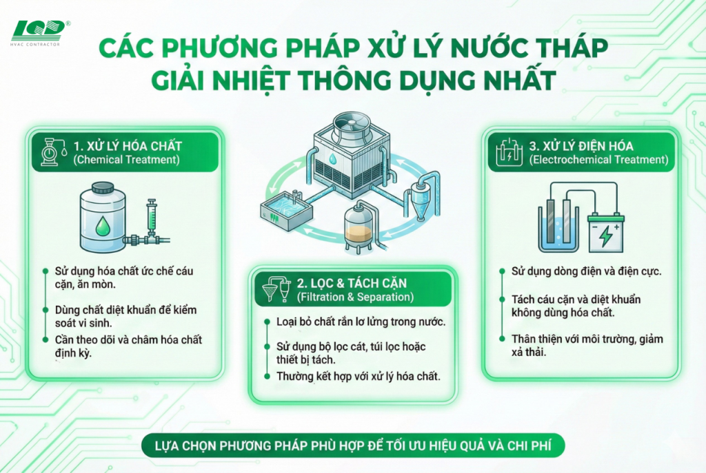 Các phương pháp xử lý nước tháp giải nhiệt thông dụng nhất
