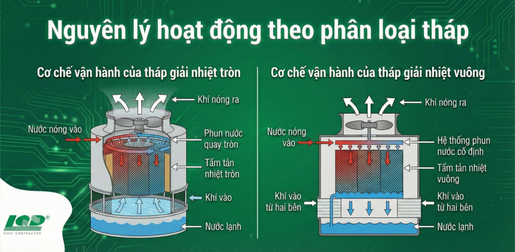Nguyên lý hoạt động theo phân loại tháp