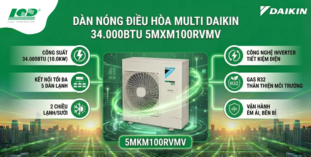 dàn nóng điều hoà Multi Daikin 34.000BTU 5MXM100RVMV