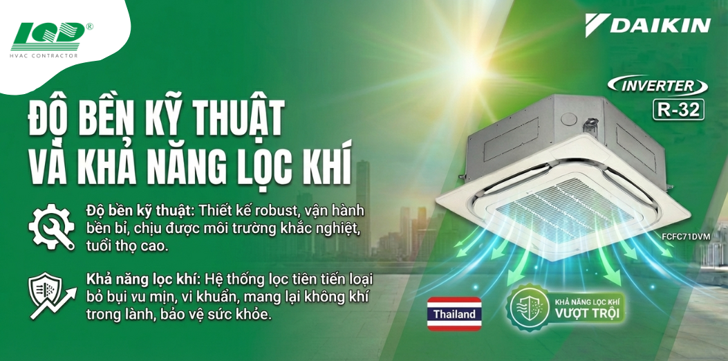 độ bền kỹ thuật và khả năng lọc khí