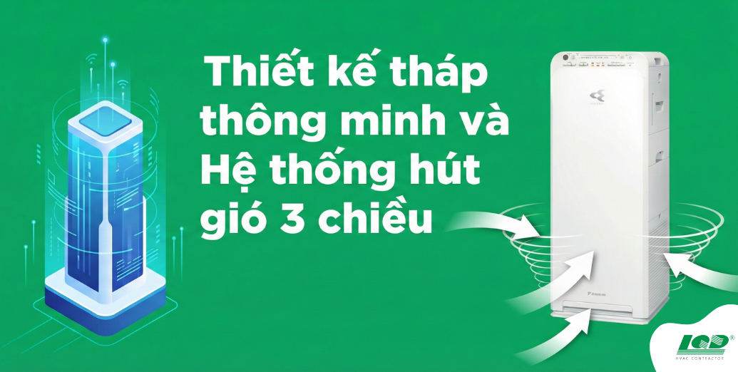 thiết kế tháp thông minh và Hệ thống hút gió 3 chiều