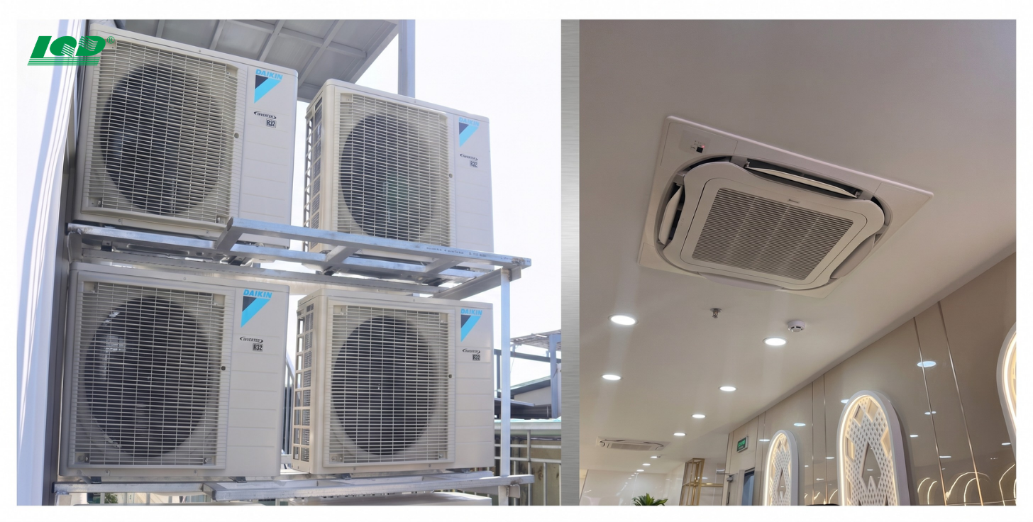 Chi tiết dàn nóng và dàn lạnh điều hòa âm trần cassette